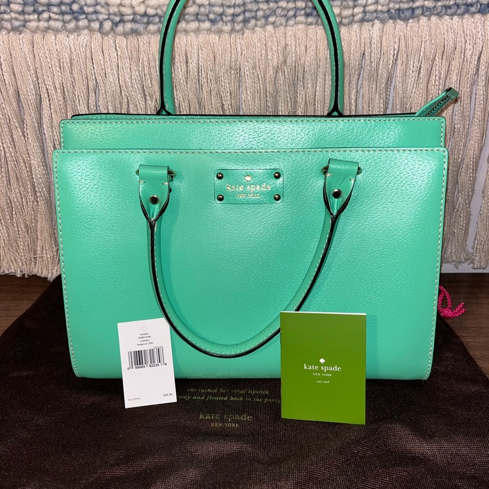 Kate Spade Durham Wellesley budgreen cross body/tote bag NWT